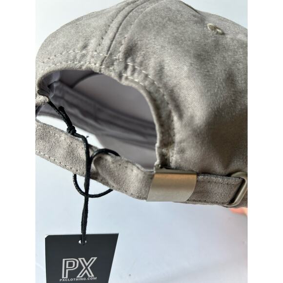 PX Clothing Gray Suede-Like Adjustable Baseball Hat Cap Unisex One Size New - Picture 4 of 7